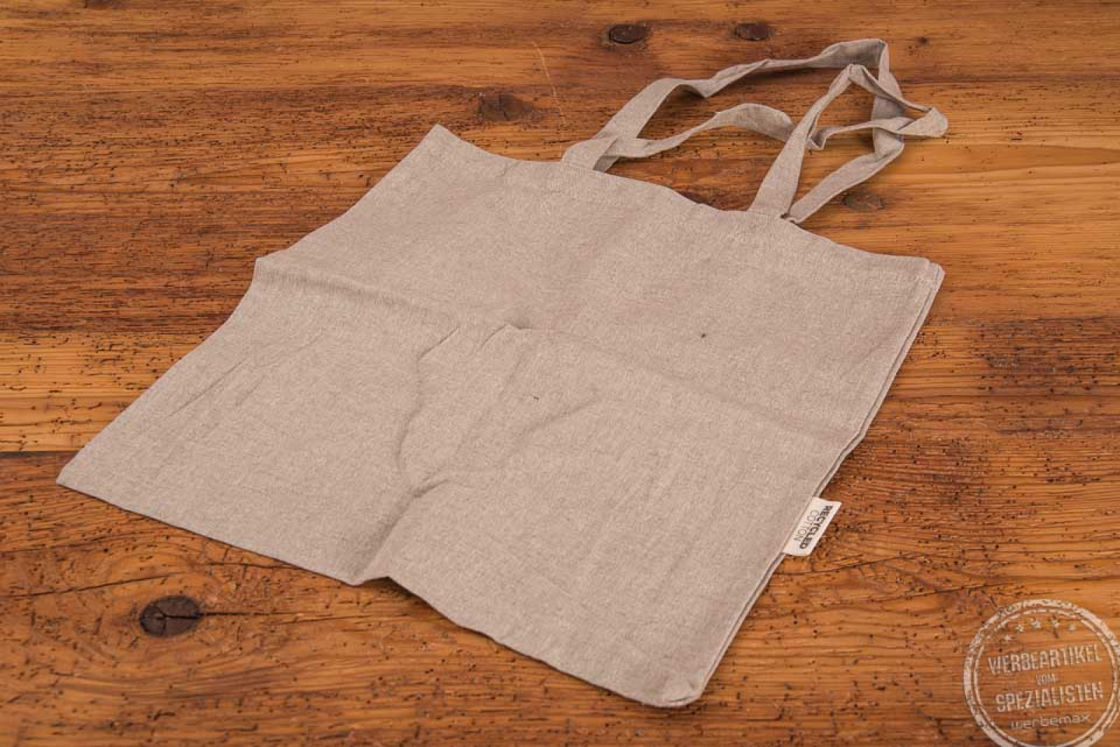 Recycelte Baumwolltragetasche mit langen Henkeln 